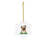 Pug Ceramic Ornaments, Circle, Heart, Oval, Star,