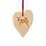 Shiba Inu Wooden Ornaments, 6 Shapes, Solid Wood, Magnetic Back, Comes with Red Ribbon, FREE Shipping, Made in USA!!