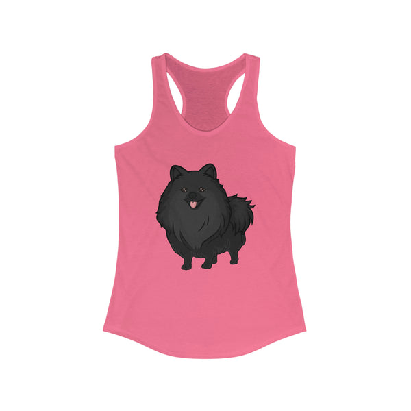 Black Pomeranian Women's Ideal Racerback Tank, 7 Colors; S - 2XL; Cotton/Polyester; Extra Light Fabric; FREE Shipping, Made in USA!!