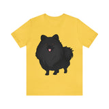 Black Pomeranian Unisex Jersey Short Sleeve Tee, S - 3XL, 16 Colors, Cotton, Light Fabric, FREE Shipping, Made in USA!!