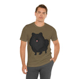Black Pomeranian Unisex Jersey Short Sleeve Tee, S - 3XL, 16 Colors, Cotton, Light Fabric, FREE Shipping, Made in USA!!