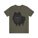 Black Pomeranian Unisex Jersey Short Sleeve Tee, S - 3XL, 16 Colors, Cotton, Light Fabric, FREE Shipping, Made in USA!!