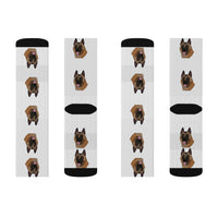 Belgian Malinois Sublimation Socks, long socks, small, medium, large, Made in the USA!!