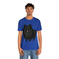 Black Pomeranian Unisex Jersey Short Sleeve Tee, S - 3XL, 16 Colors, Cotton, Light Fabric, FREE Shipping, Made in USA!!