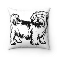 Shih Tzu Faux Suede Square Pillow Case