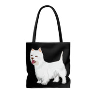 West Highland White Terrier Tote Bag, 3 Sizes, Polyester, Boxed Corners, Cotton Handles, FREE Shipping, Made in USA!!