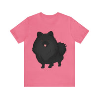 Black Pomeranian Unisex Jersey Short Sleeve Tee, S - 3XL, 16 Colors, Cotton, Light Fabric, FREE Shipping, Made in USA!!