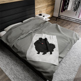 Black Pomeranian Velveteen Plush Blanket, 3 Sizes, Polyester, FREE Shipping, Made in USA!!