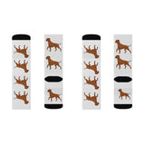 Rhodesian Ridgeback Sublimation Socks, 3 Sizes, Polyester/Spandex, Cushioned Bottoms, FREE Shipping, Made in USA!!