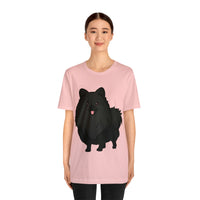 Black Pomeranian Unisex Jersey Short Sleeve Tee, S - 3XL, 16 Colors, Cotton, Light Fabric, FREE Shipping, Made in USA!!