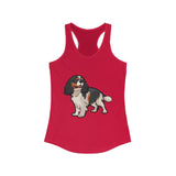 Tricolor Cavalier King Charles Spaniel Women's Ideal Racerback Tank Top, 8 Colors