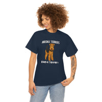 Airedale Terrier Unisex Heavy Cotton Tee, S - 5XL, 14 Colors, Light Fabric, FREE Shipping, Made in USA!!