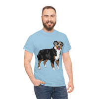 Australian Shepherd Unisex Heavy Cotton Tee, S-5XL, 12 Colors, 100% Cotton, Light Fabric, FREE Shipping, Made in USA!!