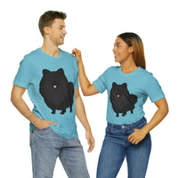 Black Pomeranian Unisex Jersey Short Sleeve Tee, S - 3XL, 16 Colors, Cotton, Light Fabric, FREE Shipping, Made in USA!!