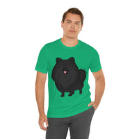 Black Pomeranian Unisex Jersey Short Sleeve Tee, S - 3XL, 16 Colors, Cotton, Light Fabric, FREE Shipping, Made in USA!!
