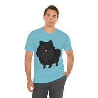 Black Pomeranian Unisex Jersey Short Sleeve Tee, S - 3XL, 16 Colors, Cotton, Light Fabric, FREE Shipping, Made in USA!!