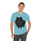 Black Pomeranian Unisex Jersey Short Sleeve Tee, S - 3XL, 16 Colors, Cotton, Light Fabric, FREE Shipping, Made in USA!!