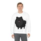 Black Pomeranian Unisex Heavy Blend™ Crewneck Sweatshirt, S - 3XL; 4 Colors; Cotton/Polyester; Medium Heavy Fabric; FREE Shipping; Made in USA!!