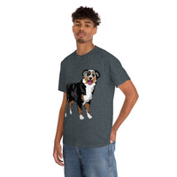 Australian Shepherd Unisex Heavy Cotton Tee, S-5XL, 12 Colors, 100% Cotton, Light Fabric, FREE Shipping, Made in USA!!