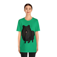 Black Pomeranian Unisex Jersey Short Sleeve Tee, S - 3XL, 16 Colors, Cotton, Light Fabric, FREE Shipping, Made in USA!!