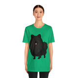 Black Pomeranian Unisex Jersey Short Sleeve Tee, S - 3XL, 16 Colors, Cotton, Light Fabric, FREE Shipping, Made in USA!!