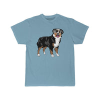 Australian Shepherd Men's Short Sleeve Tee, S - 5 XL, 11 Colors, Soft Cotton, Light Fabric, FREE Shipping, Made in USA!!