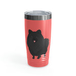 Black Pomeranian Ringneck Tumbler, 20oz, 17 Colors, Stainless Steel, FREE Shipping, Made in USA!!