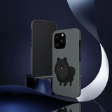 Black Pomeranian Tough Phone Cases, Case-Mate, iPhone, Impact Resistant, Glossy Finish, Wireless Charging, FREE Shipping, Made in USA!!