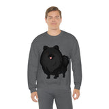 Black Pomeranian Unisex Heavy Blend™ Crewneck Sweatshirt, S - 3XL, 5 Colors, Polyester/Cotton, FREE Shipping, Made in USA!!