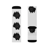 Black Pomeranian Sublimation Socks; 3 Sizes; Polyester/Spandex;