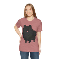 Black Pomeranian Unisex Jersey Short Sleeve Tee, S - 3XL, 16 Colors, Cotton, Light Fabric, FREE Shipping, Made in USA!!