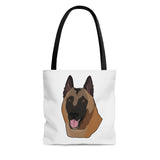 Belgian Malinois Tote Bag, 3 Sizes, Different Backgrounds Available, Made in USA!!