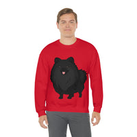 Black Pomeranian Unisex Heavy Blend™ Crewneck Sweatshirt, S - 3XL; 4 Colors; Cotton/Polyester; Medium Heavy Fabric; FREE Shipping; Made in USA!!