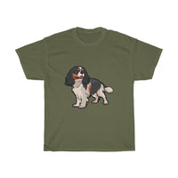 Tricolor Cavalier King Charles Spaniel Unisex Heavy Cotton Tee