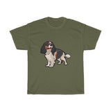 Tricolor Cavalier King Charles Spaniel Unisex Heavy Cotton Tee