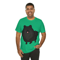 Black Pomeranian Unisex Jersey Short Sleeve Tee, S - 3XL, 16 Colors, Cotton, Light Fabric, FREE Shipping, Made in USA!!