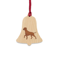 Rhodesian Ridgeback Wooden Ornaments, 6 Shapes, Solid Wood, Magnetic Back, Comes with Red Ribbon, FREE Shipping, Made in USA!!
