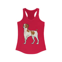 Brittany Dog Women's Ideal Racerback Tank, S-2XL, 8 Colors, Made in the USA!!