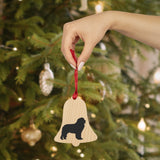 Newfoundland Wooden Ornaments, 6 Shapes, Solid Wood, Magnetic Back, Comes with Red Ribbon, FREE Shipping, Made in USA!!