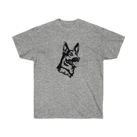 German Shepherd Unisex Ultra Cotton Tee, S - 3 XL, 12 Colors, 100% Cotton, Light Fabric, FREE Shipping, Made in USA!!