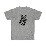 German Shepherd Unisex Ultra Cotton Tee, S - 3 XL, 12 Colors, 100% Cotton, Light Fabric, FREE Shipping, Made in USA!!