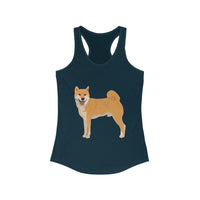 Shiba Inu Women's Ideal Racerback Tank, XS - 2XL, 7 Colors, Cotton/Polyester, Extra Light Fabric, Slim Fit, FREE Shipping, Made in USA!!