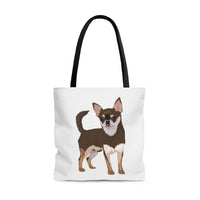 Chihuahua Tote Bag, 3 Sizes, 100% Polyester, Boxed Corners, Black Cotton Handles, Made in USA, FREE Shipping!!