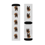 Belgian Malinois Sublimation Socks, long socks, small, medium, large, Made in the USA!!