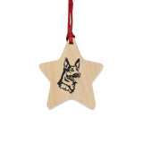 German Shepherd Wooden Ornaments, 6 Shapes, Solid Wood, Magnetic Back, Custom/Personalized, FREE Shipping, Made in USA!!