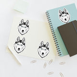 Siberian Husky Sticker Sheets, 2 Image Sizes, 3 Image Surfaces, Water Resistant Vinyl, FREE Shipping, Made in USA!!