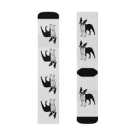 Boston Terrier Sublimation Socks, 3 Sizes, Polyester/Spandex, FREE Shipping, Made in USA!!