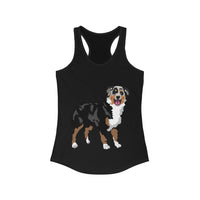 Australian Shepherd Women's Ideal Racerback Tank, XS-2XL, 15 Colors, Slim Fit, Extra LIght Fabric, FREE Shipping, Made in USA!!