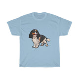 Tricolor Cavalier King Charles Spaniel Unisex Heavy Cotton Tee