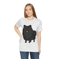 Black Pomeranian Unisex Jersey Short Sleeve Tee, S - 3XL, 16 Colors, Cotton, Light Fabric, FREE Shipping, Made in USA!!